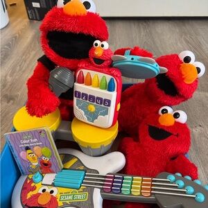 Sesame Street Red Elmo Plush with Musical Instruments